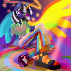 Size: 4096x4096 | Tagged: safe, artist:irinamar, derpibooru import, oc, oc only, alicorn, anthro, alicorn oc, horn, solo, wings