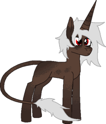 Size: 2430x2826 | Tagged: safe, artist:duskendraws, derpibooru exclusive, derpibooru import, oc, oc only, oc:eris of equindor, pony, unicorn, female, leonine tail, pixel art, simple background, solo, tail, transparent background