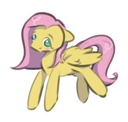 Size: 1003x954 | Tagged: safe, artist:bednyistudent, derpibooru import, fluttershy, pegasus, pony, blush sticker, blushing, cute, female, mare, no pupils, shyabetes, simple background, solo, white background