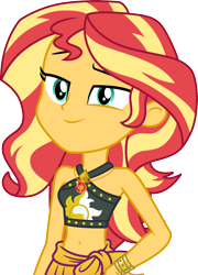 Size: 3000x4171 | Tagged: safe, artist:cloudy glow, derpibooru import, sunset shimmer, better together, equestria girls, unsolved selfie mysteries, .ai available, bare shoulders, clothes, simple background, sleeveless, solo, swimsuit, transparent background, vector