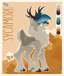 Size: 2026x2409 | Tagged: safe, artist:ezzerie, derpibooru import, oc, oc only, oc:sycamore, deer, antlers, commissions open, male, solo, stallion