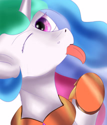 Size: 3000x3500 | Tagged: safe, artist:sh4deshad0w41, derpibooru import, princess celestia, alicorn, pony, cute, cutelestia, jewelry, looking at you, multicolored mane, one eye closed, regalia, simple background, smiley face, solo, tongue, tongue out, white background, wink, winking at you