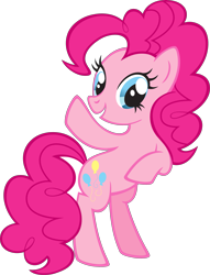 Size: 2753x3597 | Tagged: safe, derpibooru import, part of a set, pinkie pie, earth pony, pony, g4, .svg available, bipedal, female, mare, official, simple background, solo, stock vector, svg, transparent background, vector, waving