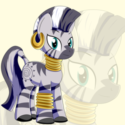 Size: 2000x2000 | Tagged: safe, artist:trackheadtherobopony, derpibooru import, zecora, zebra, looking at you, solo, zoom layer