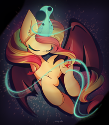 Size: 2100x2400 | Tagged: safe, artist:miryelis, derpibooru import, sunset satan, sunset shimmer, alicorn, demon, pony, unicorn, equestria girls 10th anniversary, equestria girls, alicornified, big ears, ears, eyes closed, full body, glowing, glowing horn, horn, magic, race swap, shimmercorn, simple background, solo, wings