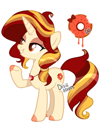 Size: 2000x2404 | Tagged: safe, artist:dixieadopts, derpibooru import, oc, oc only, oc:velvet donut, pony, unicorn, female, mare, simple background, solo, transparent background