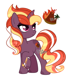 Size: 2000x2192 | Tagged: safe, artist:dixieadopts, derpibooru import, oc, oc only, oc:lava spring, pony, unicorn, female, mare, simple background, solo, transparent background