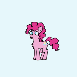 Size: 1920x1920 | Tagged: safe, artist:liminalbunny, derpibooru import, pinkie pie, earth pony, pony, animated, puddle, simple background, solo, transformation