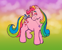 Size: 1280x1024 | Tagged: safe, artist:msponies, derpibooru import, parasol (g1), earth pony, pony, g1, jewelry, male, necklace, pride, pride flag, solo, stubble, trans male, transgender, transgender pride flag