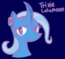 Size: 806x734 | Tagged: safe, artist:auri0318, derpibooru import, trixie, pony, curved horn, simple background, solo