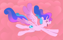 Size: 2048x1289 | Tagged: safe, artist:msponies, derpibooru import, alicorn, pony, colored wings, double wings, flying, fusion:princess cadance, fusion:princess flurry heart, horn, multicolored wings, multiple horns, multiple wings, solo, wings