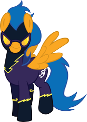 Size: 2045x2872 | Tagged: safe, artist:baron-kettell, artist:polygonical, derpibooru import, oc, oc only, pegasus, pony, high res, looking at you, male, shadowbolts, simple background, solo, spread wings, stallion, transparent background, vector, wings