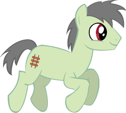 Size: 1040x935 | Tagged: safe, artist:baron-kettell, artist:polygonical, derpibooru import, oc, oc only, oc:little emerald, earth pony, pony, happy, jumping, male, simple background, smiling, solo, stallion, transparent background, vector