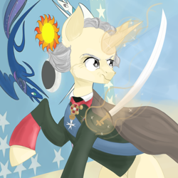 Size: 2500x2500 | Tagged: artist needed, safe, derpibooru import, pony, unicorn, clothes, cyrillic, emblem, male, military uniform, russian, solo, stallion, suvorov, uniform