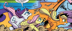 Size: 672x294 | Tagged: safe, artist:andypriceart, derpibooru import, idw, applejack, fluttershy, rainbow dash, rarity, twilight sparkle, twilight sparkle (alicorn), alicorn, earth pony, pegasus, unicorn, spoiler:comic102, cropped, long hair, long mane, ponytail, running