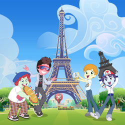 Size: 4800x4800 | Tagged: safe, artist:sapphiregamgee, derpibooru import, human, equestria girls, chunk, crossover, data, eiffel tower, equestria girls-ified, france, hot air balloon, mike, mouth, paris, the goonies