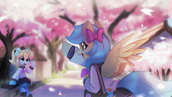 Size: 3840x2160 | Tagged: safe, artist:colorfulcolor233, derpibooru import, oc, oc only, oc:diamonody, oc:lrivulet, oc:zoran, oc:左岸, pegasus, pony, unicorn