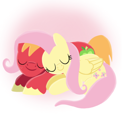 Size: 1400x1400 | Tagged: safe, artist:mlplary6, derpibooru import, big macintosh, fluttershy, earth pony, pegasus, pony, boyfriend and girlfriend, duo, female, fluttermac, love, lying down, male, mare, shipping, sleeping, smiling, snuggling, stallion, straight