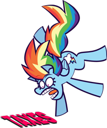 Size: 4113x4896 | Tagged: safe, artist:threetwotwo32232, derpibooru import, rainbow dash, pegasus, pony, female, mare, scared, simple background, solo, taxes, transparent background