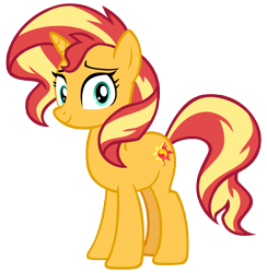 Size: 9496x9724 | Tagged: safe, artist:andoanimalia, derpibooru import, sunset shimmer, pony, unicorn, better together, equestria girls, spring breakdown, absurd resolution, eyebrows, female, looking at you, mare, simple background, smiling, smiling at you, solo, transparent background, vector