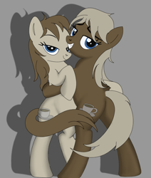 Size: 1004x1185 | Tagged: safe, artist:dddromm, derpibooru import, oc, oc only, earth pony, pony, fallout equestria, bipedal, butt, female, lidded eyes, mare, plot, siblings, sisters, twins