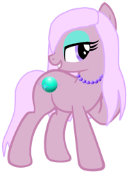 Size: 1451x1950 | Tagged: safe, artist:rainbowstarcolour262, derpibooru import, oc, oc only, oc:zina pearl, earth pony, pony, beautiful, bedroom eyes, earth pony oc, eyeshadow, female, jewelry, looking back, makeup, mare, necklace, pearl necklace, purple eyes, raised hoof, raised leg, simple background, smiling, solo, teeth, transparent background