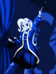 Size: 2100x2800 | Tagged: safe, artist:sixes&sevens, derpibooru import, trixie, human, equestria girls, clothes, curtains, female, hat, leggings, looking at you, raised arm, shadow, solo, spider web, top hat, wand