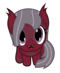Size: 1674x2037 | Tagged: safe, artist:mrkm, derpibooru exclusive, derpibooru import, part of a set, oc, oc only, oc:cherry night, bat pony, pony, :3, :d, badumsquish's kitties, bat pony oc, fangs, female, looking at you, looking up, looking up at you, mare, open mouth, open smile, simple background, smiling, solo, transparent background