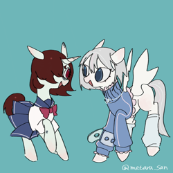 Size: 1280x1280 | Tagged: safe, artist:metaruscarlet, derpibooru import, oc, oc only, oc:becky moonlight, oc:rebecca, pony, unicorn, clothes, female, horn, jewelry, sailor uniform, simple background, unicorn oc, uniform