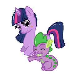 Size: 803x807 | Tagged: safe, artist:jackspicerchase, derpibooru import, spike, twilight sparkle, unicorn twilight, dragon, pony, unicorn, duo, female, lying down, male, old art, ponyloaf, prone, simple background, transparent background