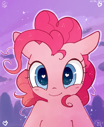 Size: 799x981 | Tagged: safe, artist:fipoki, derpibooru import, pinkie pie, earth pony, pony, bust, cute, diapinkes, female, heart, heart eyes, looking at you, mare, smiling, smiling at you, solo, wingding eyes