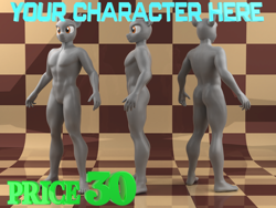 Size: 2000x1500 | Tagged: safe, artist:argos90, derpibooru import, anthro, 3d, 3d model, advertisement, commission, male, reference sheet, solo, your character here