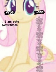 Size: 961x1224 | Tagged: safe, derpibooru import, editor:luvsickteen, fluttershy, pony, female, mare, meme, needs more jpeg, relatable, shitposting, solo