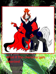 Size: 1010x1329 | Tagged: safe, derpibooru import, lord tirek, centaur, taur, g4, season 4, season 8, season 9, spoiler:s08, spoiler:s09, alternate universe, armor, cape, clothes, cloven hooves, glowing, glowing horn, grin, horn, magic, smiling, solo