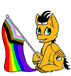 Size: 465x499 | Tagged: safe, artist:lekonar13, derpibooru import, oc, oc only, oc:lekonar, pegasus, pride, pride flag, pride month, simple background, solo, transparent background