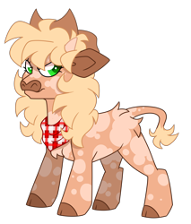 Size: 3114x3660 | Tagged: safe, artist:crazysketch101, derpibooru import, oc, oc only, oc:sweet tea, cow, bandana, cowboy hat, hat, simple background, solo, transparent background