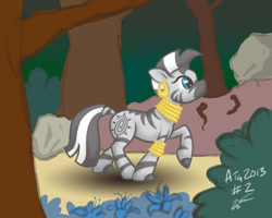 Size: 1000x800 | Tagged: safe, artist:neriad, derpibooru import, zecora, zebra, atg 2013, everfree forest, newbie artist training grounds, solo, walking