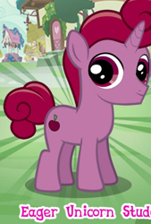 Size: 528x783 | Tagged: safe, derpibooru import, idw, pony, unicorn, colt, cropped, english, foal, gameloft, horn, idw showified, male, meme, my little pony: magic princess, solo, stud, text, unnamed character, unnamed pony, wow! glimmer