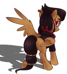 Size: 759x834 | Tagged: safe, artist:switchsugar, derpibooru import, oc, oc only, pegasus, pony, female, mare, offspring, parent:daring do, parent:doctor caballeron, parents:daballeron, pegasus oc, simple background, solo, tattoo, white background