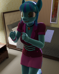 Size: 1296x1620 | Tagged: safe, artist:stellarator, derpibooru import, sonata dusk, anthro, unguligrade anthro, comic:we will be adored, 3d, blender, blender cycles, comic, cycles render, excited, female, happy, solo