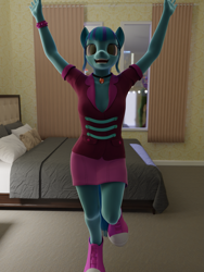 Size: 1215x1620 | Tagged: safe, artist:stellarator, derpibooru import, sonata dusk, anthro, unguligrade anthro, comic:we will be adored, 3d, blender, blender cycles, comic, cycles render, excited, female, happy, solo