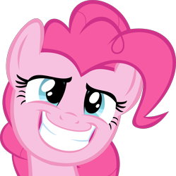 Size: 5000x5020 | Tagged: safe, artist:the-intelligentleman, derpibooru import, pinkie pie, earth pony, pony, absurd resolution, bust, grin, portrait, simple background, smiling, solo, transparent background, vector