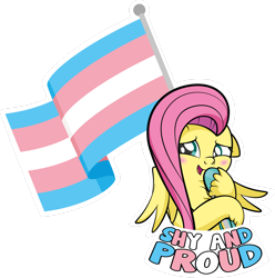 Size: 1920x1934 | Tagged: safe, artist:alexdti, derpibooru import, fluttershy, pegasus, pony, female, mare, pride, pride flag, simple background, solo, transgender pride flag, transparent background