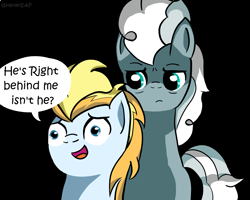 Size: 2500x2000 | Tagged: safe, artist:harleneap, derpibooru import, lightning streak, silver lining, silver zoom, pegasus, pony, atg 2023, meme, newbie artist training grounds, scared, speech bubble, text