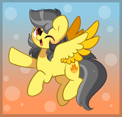 Size: 3074x2936 | Tagged: safe, artist:kittyrosie, derpibooru import, oc, oc only, pegasus, pony, commission, gradient background, not daring do, solo