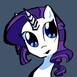 Size: 2000x2000 | Tagged: safe, artist:saltycube, derpibooru import, rarity, pony, unicorn, bust, simple background, solo