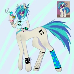 Size: 1280x1280 | Tagged: safe, artist:t0bst3r_099, derpibooru import, screencap, dj pon-3, vinyl scratch, anthro, centaur, taur, female, gray background, simple background, solo