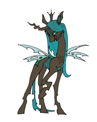 Size: 1619x2048 | Tagged: safe, artist:arrgh-whatever, derpibooru import, queen chrysalis, changeling, changeling queen, pony, simple background, solo, tongue, tongue out, white background