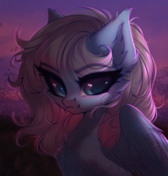 Size: 3331x3491 | Tagged: safe, artist:_moonstar_, derpibooru import, oc, oc only, oc:vesperal breeze, pegasus, pony, absurd resolution, bust, commission, ear fluff, ears, female, looking at you, mare, pegasus oc, solo, ych result