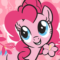 Size: 1000x1000 | Tagged: safe, derpibooru import, pinkie pie, earth pony, pony, g4, abstract background, avatar, female, mare, official, solo
